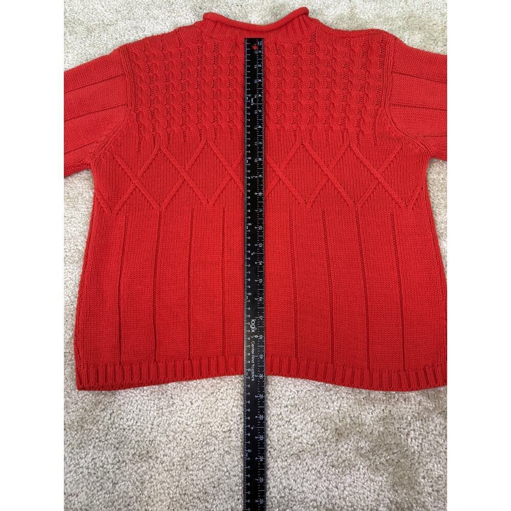 Karen Scott Sweater Women's Size Small Red Long Sleeves Cable Knit Pullover C691 - Picture 8 of 9